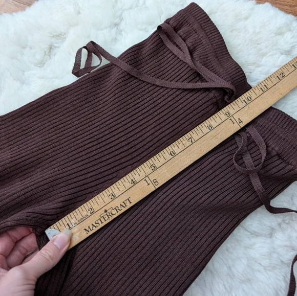 China Peter Do Brown Flared Ribbed Pants small - Picture 14 of 16